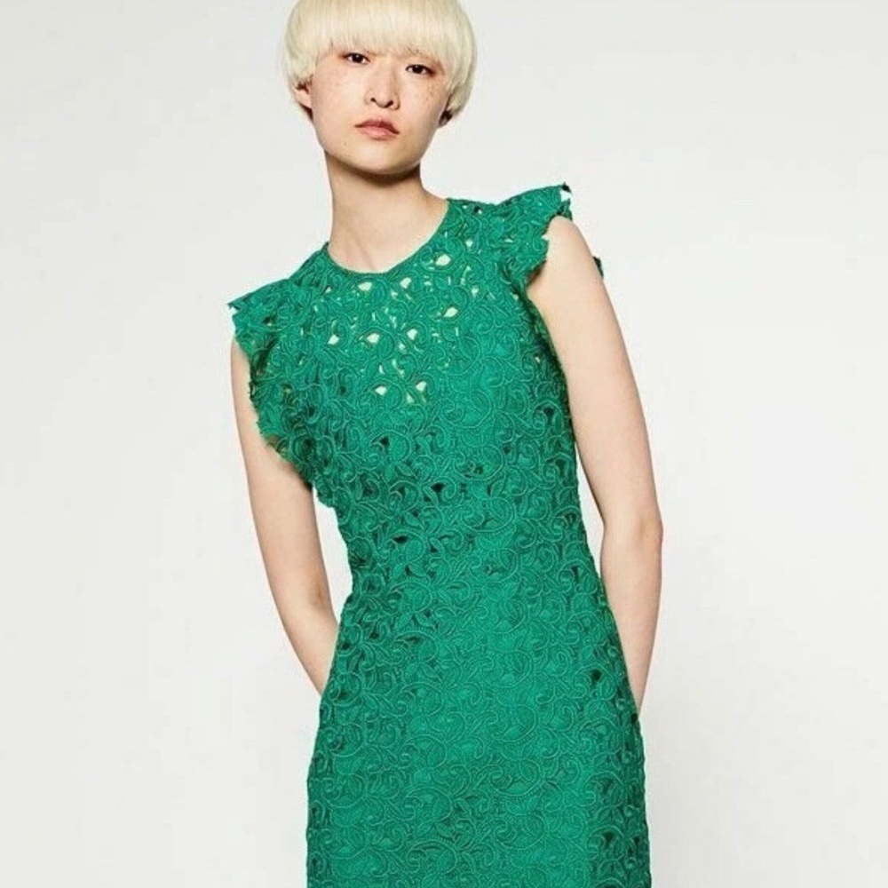 Zara Vibrant Green Midi Dress
